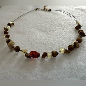 Lia Sophia N09 Butterscotch style beaded wire necklace